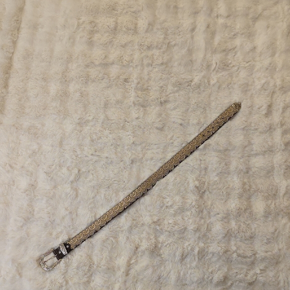 Angel Ranch Western Silver Rhinestone Lace Scalloped Feminine Belt Womens S - Picture 8 of 13